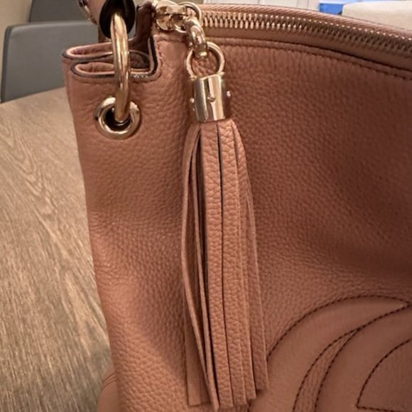 GUCCI Pebbled Calfskin Large Soho Hobo Beige - Picture 6 of 9